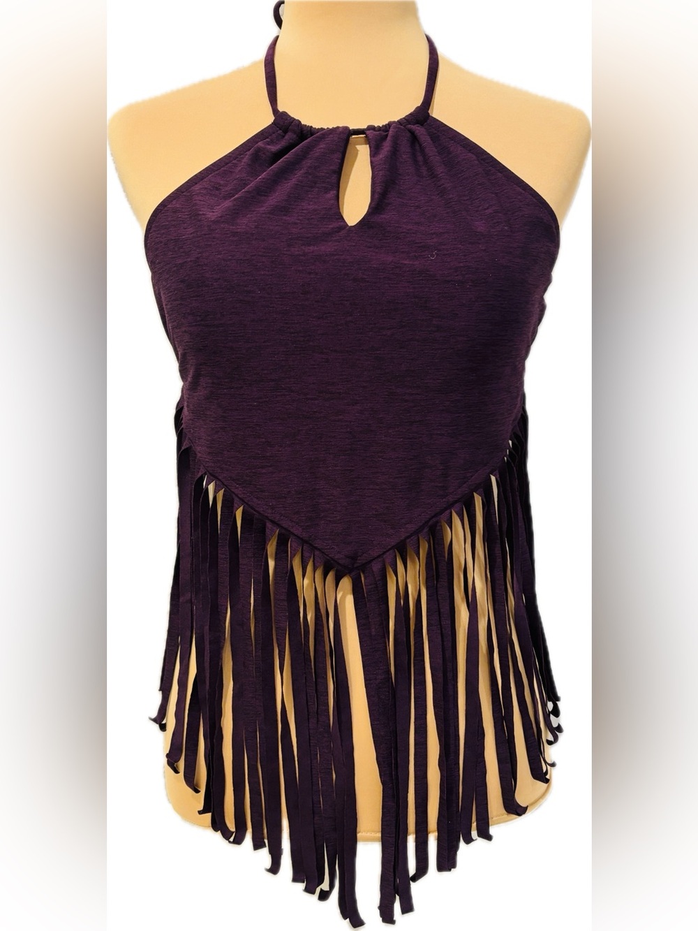 Mossimo Deep Purple Halter Fringe Bikini Top - Size XL